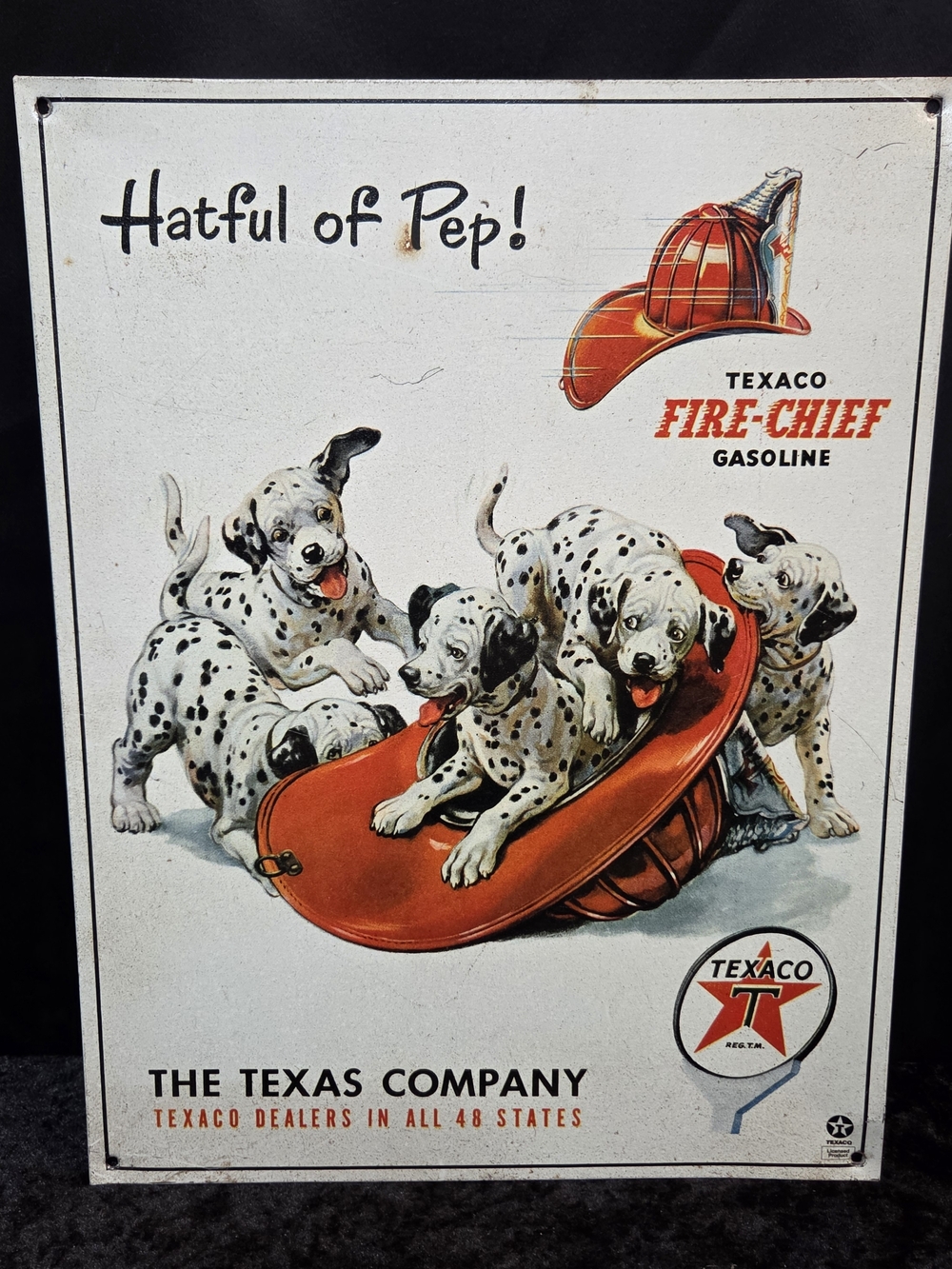 Fire-Chief Dalmatian Wall Sign - Red & White